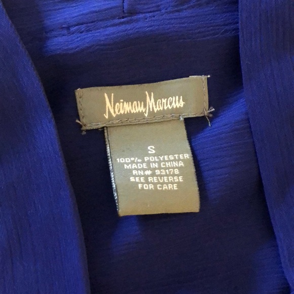 BLUE CHIFFON WRAP FRONT DRAPE BLOUSE - Picture 4 of 4